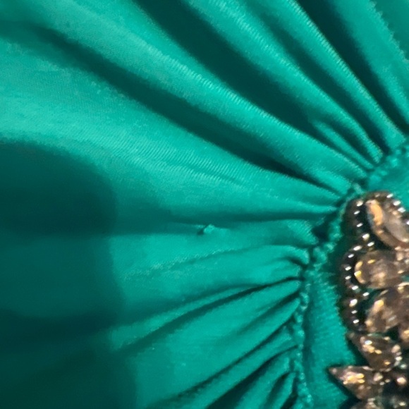 Lane Bryant Top Womens 14/16 Green Sleeveless V Neck Tank Blouse Beaded Stretch - Picture 9 of 12